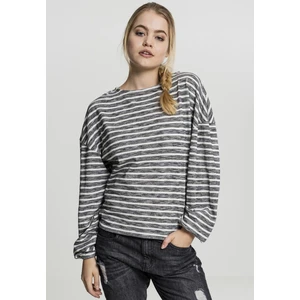 Ladies Oversize Stripe Pullover black/white