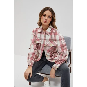 Checked shirt jacket - pink