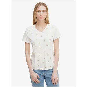 White Women's Patterned T-Shirt Tom Tailor - Women