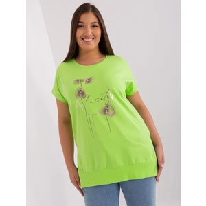 Light green cotton blouse of larger size