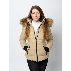 Women's quilted winter jacket GLANO - beige