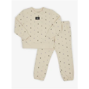 Beige girly patterned tracksuit Calvin Klein Jeans - Girls