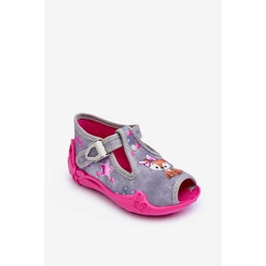 Befado Squirrel Slippers Sandals Grey and Pink