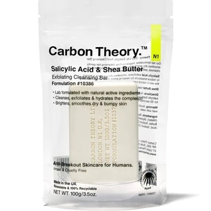 Carbon Theory Salicylic Acid & Shea Butter jemné čistiace mydlo s peelingovým efektom 100 g