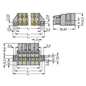 Zásuvkový konektor na kabel WAGO 231-113/031-000, 79.80 mm, pólů 13, rozteč 5 mm, 25 ks