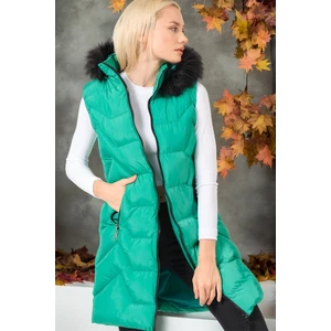 Z6761 DEWBERRY WOMEN'S VEST-PLAIN GREEN