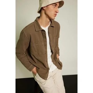 DEFACTO Relax Fit Cotton Long Sleeve Shirt Jacket