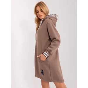 Brown women's sweatshirt dress with insulation