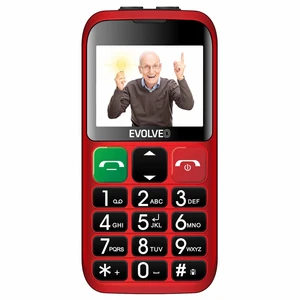 Mobilný telefón Evolveo EasyPhone EB (EP-850-EBR) červený tlačidlový telefón • 2,4" uhlopriečka • farebný displej • slot na pamäťové karty • zadný fot