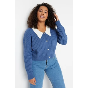 Trendyol Curve Plus Size Cardigan - Blau - Regular fit