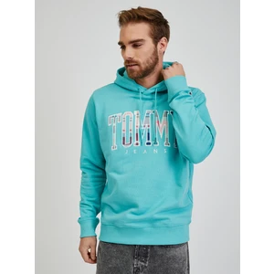 Turquoise Mens Hoodie Tommy Jeans - Men