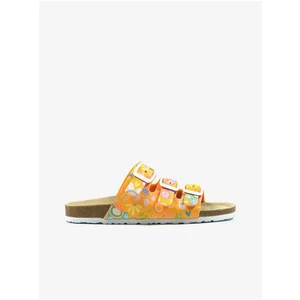 Orange girly floral slippers Richter - Girls