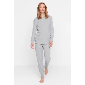 Trendyol Pajama Set - Grau - Unifarben