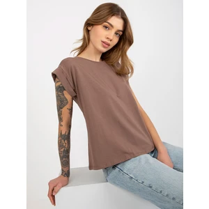 Cotton women's basic T-shirt Revolution brown