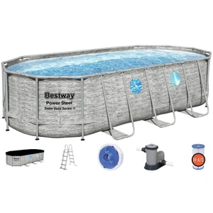 BESTWAY 56716 - Bazén s konstrukcí  Stone Swim Vista 549 x 274 x 122cm + kartušová filtrace