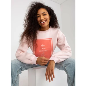 Light pink oversized sweatshirt with printed design