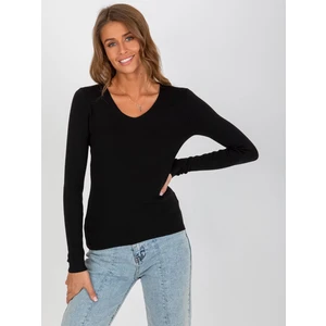 Black women's classic sweater with viscose