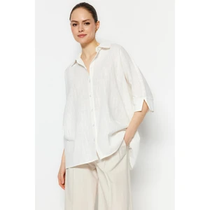 Trendyol Ecru Oversized Shirt