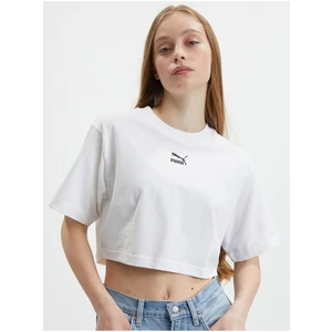 White Womens Crop Top Puma Dare To - Women