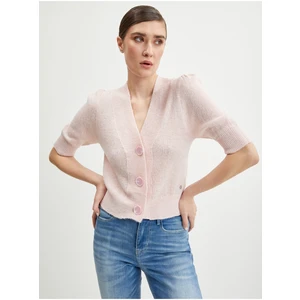 Light pink Ladies Cardigan with Wool Guess Mathilde - Ladies