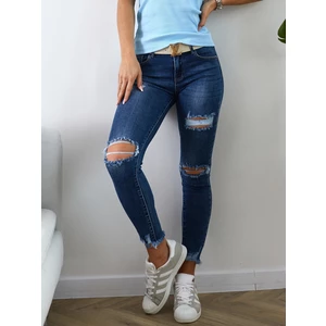 Women's Denim Pants with Holes AZR3607