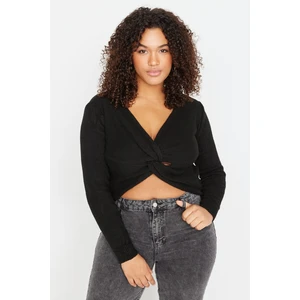 Trendyol Curve Black Knot Detailed Knitwear Sweater