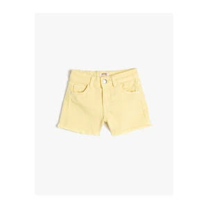 Koton Jeans Shorts with Pocket, Cotton and Adjustable Elastic Waist.