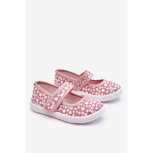 Children's ballerinas with Velcro in pink Selah print