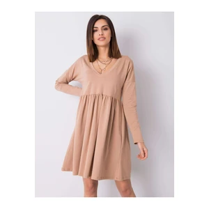 RUE PARIS Camel cotton dress