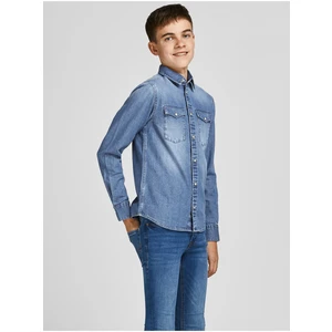 Light Blue Jack & Jones Sheridan Boys Denim Outshirt - Boys