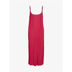 Dark pink women's maxi-dresses VILA Plisa - Ladies