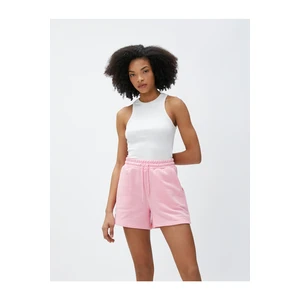 Koton Mini Shorts with Lace-Up Waist, Pocket Detailed.