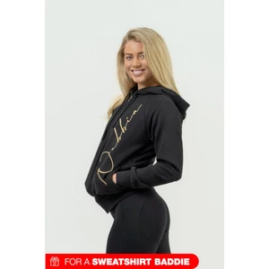 Nebbia Classic Zip-Up Hoodie INTENSE Signature Black/Gold M Fitness mikina