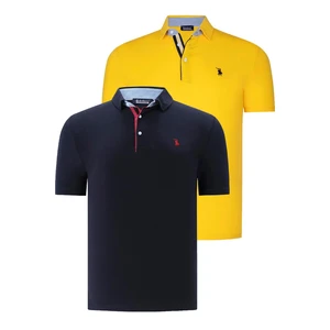 DUAL SET T8582 DEWBERRY MENS T-SHIRT-NAVY BLUE- YELLOW