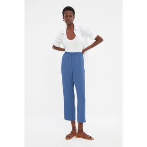 Trendyol Navy Blue High Waist Trousers