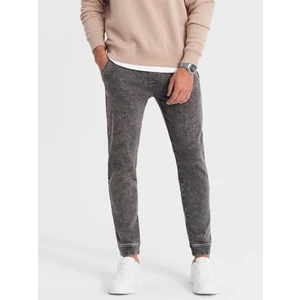 Ombre Men's marbled denim JOGGERS pants - gray