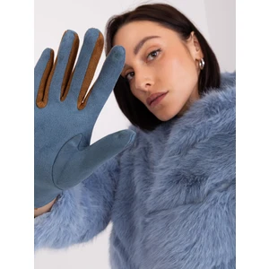 Grey-blue gloves with braided straps