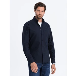 Ombre Oxford REGULAR men's fabric shirt - navy blue