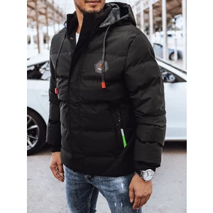 Men's Black Quilted Winter Jacket Dstreet