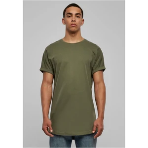 Olive T-shirt with a long shape