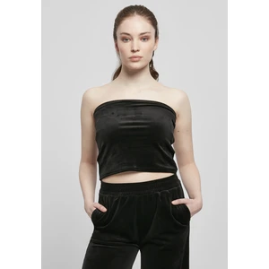 Women's short velvet top black