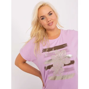 Light purple asymmetrical plus size blouse