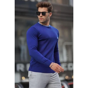 Madmext Cobalt Men's Crew Neck Knitwear Sweater 6847