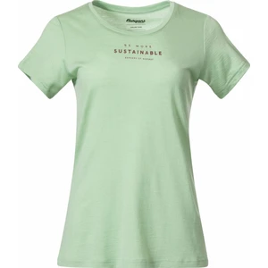 Bergans Graphic Wool Tee Women Light Jade Green/Chianti Red L Koszulka