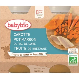 BABYBIO Mrkev a dýně se pstruhem (2x 200 g) - masozeleninový příkrm