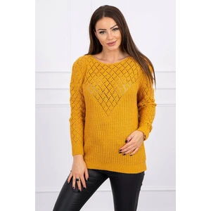 Openwork sweater mustard