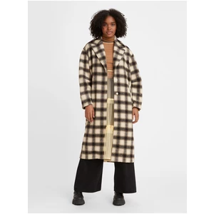 Levi's Black-Beige Women's Plaid Coat with Levi's® Agnes Wool - Women