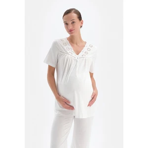 Top pigiama da donna  Dagi 22SW75016BD_BY/WHITE