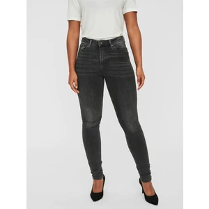 Dark gray womens skinny fit jeans VERO MODA - Women