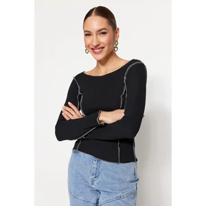 Trendyol Black Stitch Detail Knitted Blouse